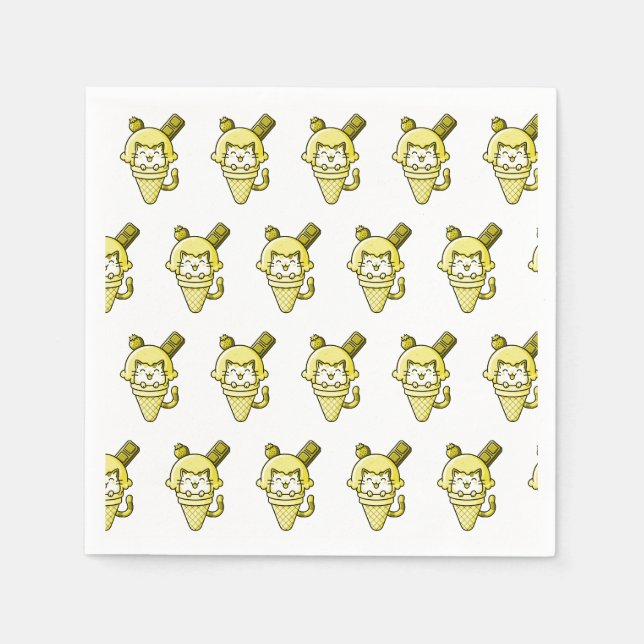 Katt i kona gul  pappersservett (Framsidan)