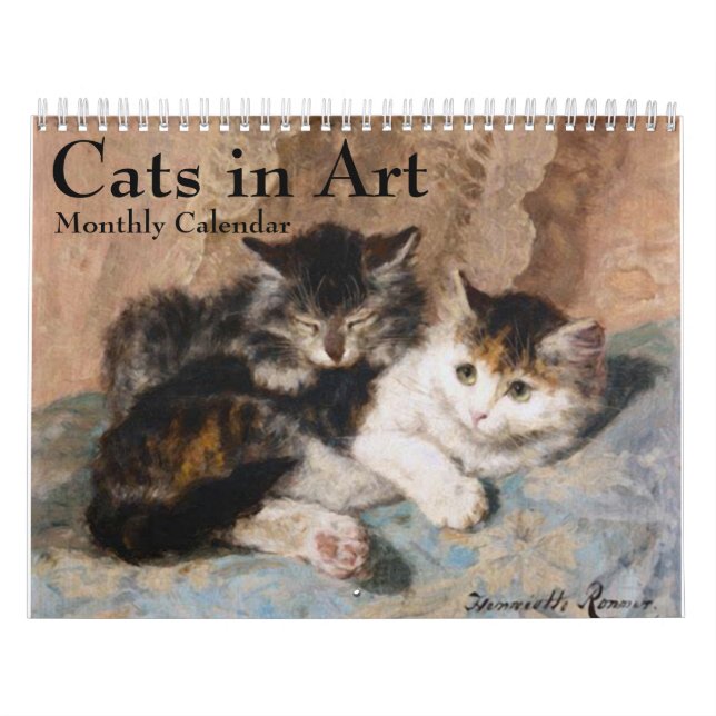 Katt i konstverk - månadskalender kalender (Omslag)