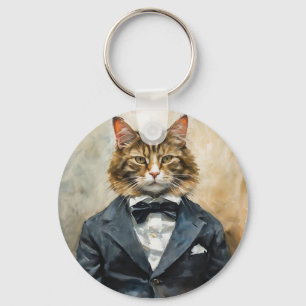 Katt i Kostym Nyckelring