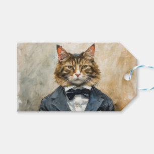 Katt i Kostym Presentetikett