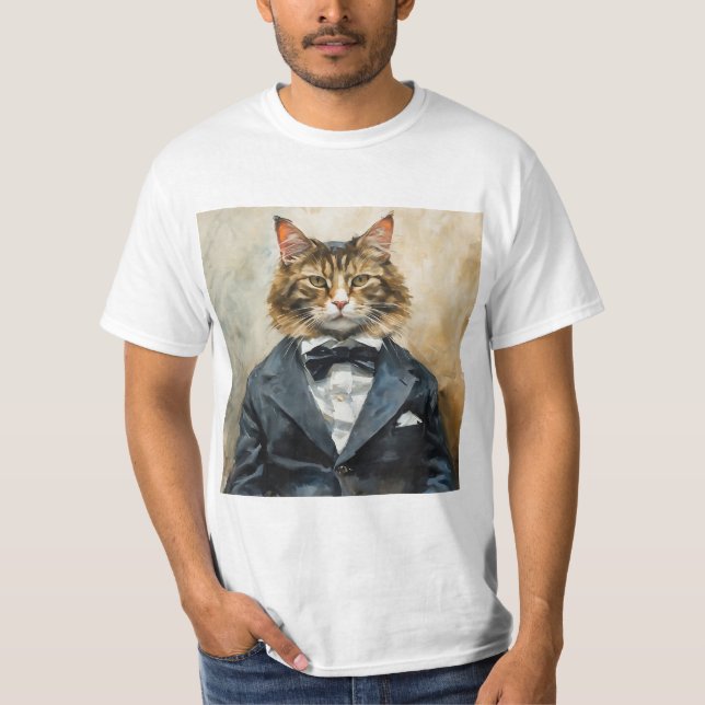 Katt i Kostym T Shirt (Framsida)