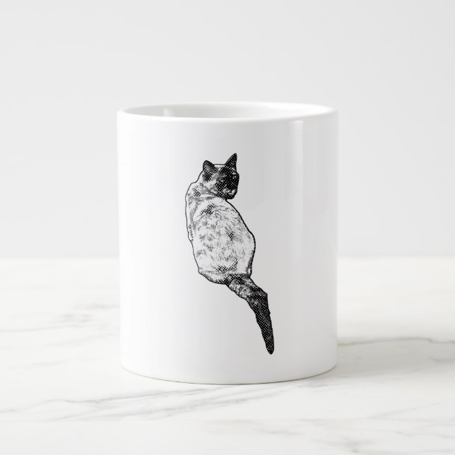Katt i lugn kontemplation jumbo mugg (Framsidan)