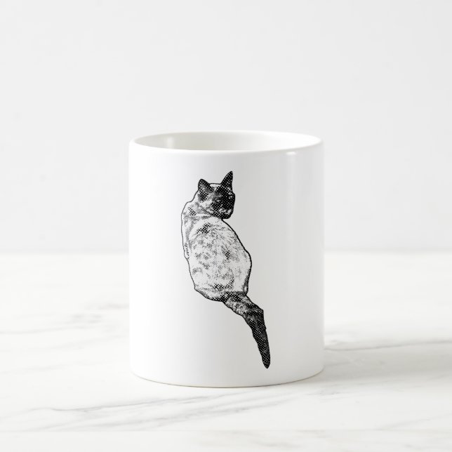 Katt i lugn kontemplation kaffemugg (Center)