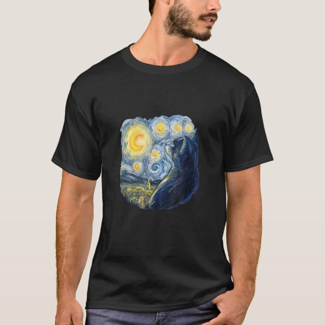 Katt i målning t shirt (Framsida)