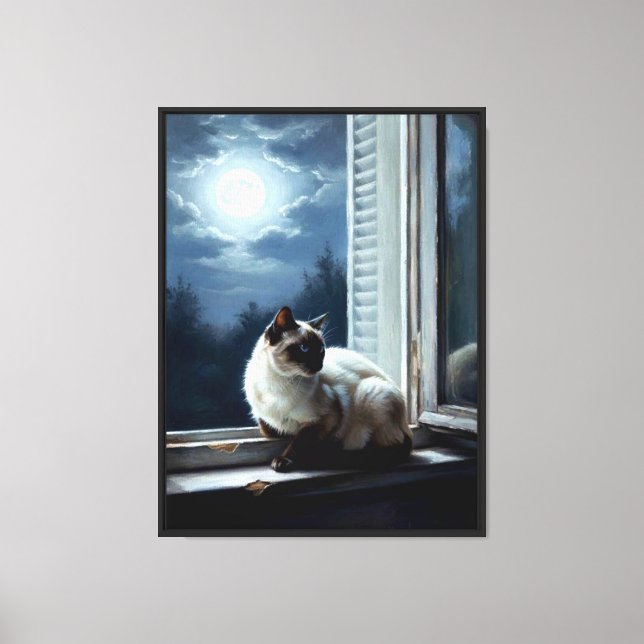 Katt i månsken canvastryck (Framsida)