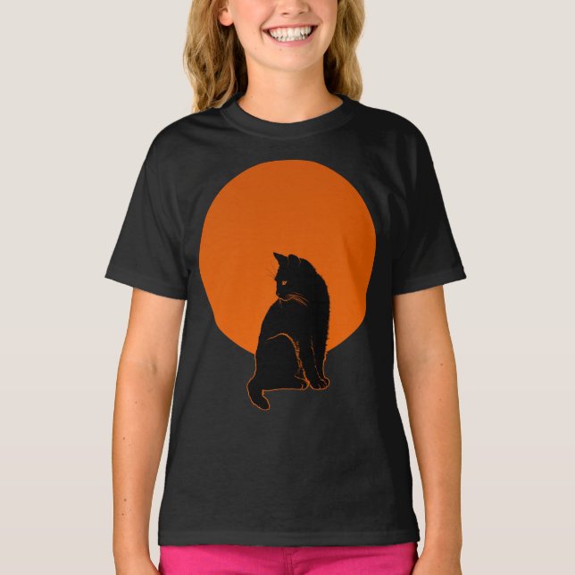 KATT I MÅNSKEN T SHIRT (Framsida)