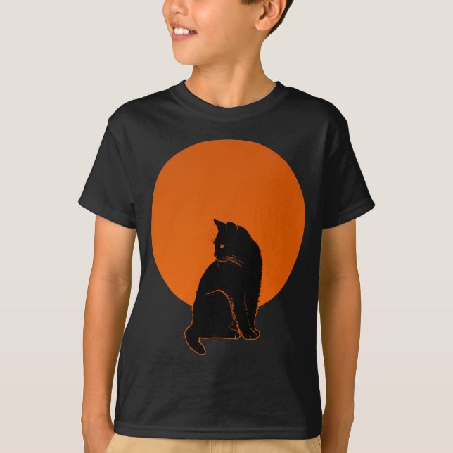 KATT I MÅNSKEN T SHIRT (Framsida)