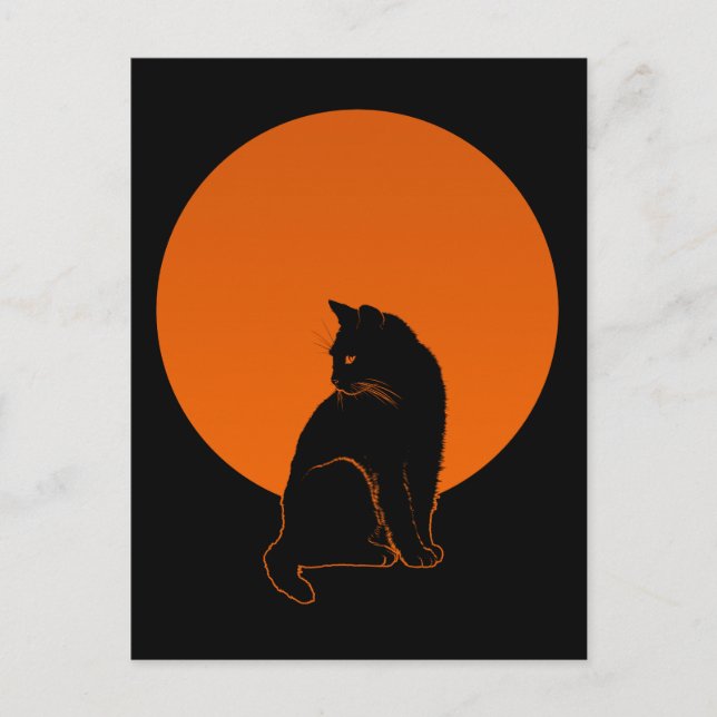KATT I MÅNSKEN VYKORT (Framsida)