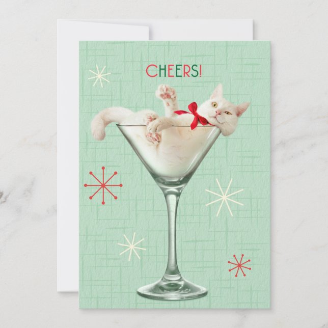 Katt i Martiniglas Inbjudningar (Framsida)