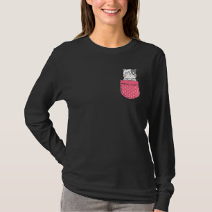Katt I Min Ficka Rosa Prickig Ficka Katt T Shirt