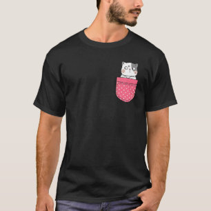Katt I Min Ficka Rosa Prickig Ficka Katt T Shirt