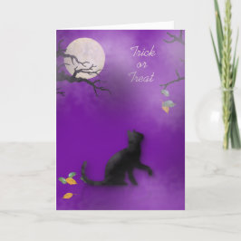 Katt i Mist Halloween-kortet Helgkort