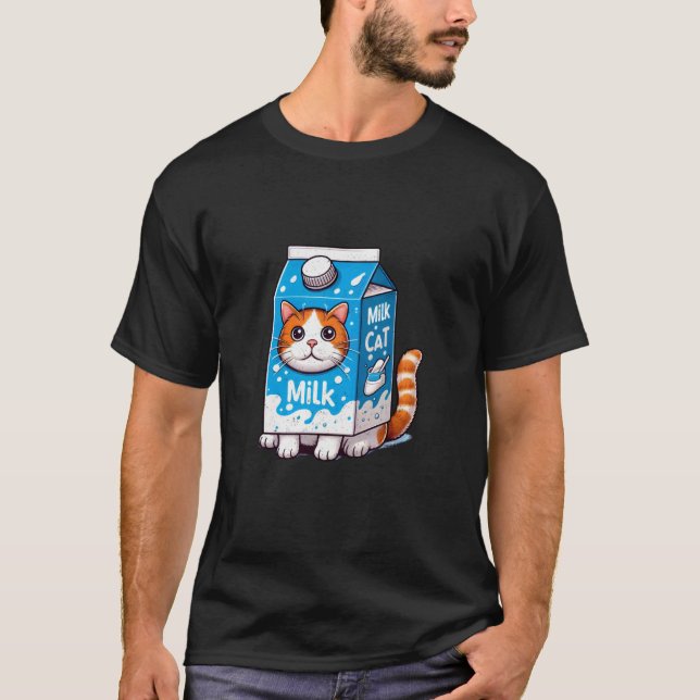 Katt i mjölkdräkt t shirt (Framsida)