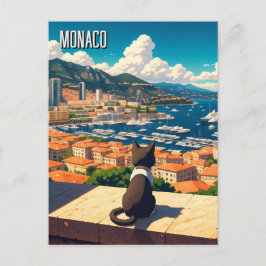 Katt i Monaco Monte Carlo Europe Travel Vykort