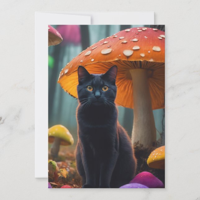 Katt i MUSHROOM Inbjudningar (Framsida)