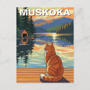 Katt i Muskoka Ontario Kanada Vykort