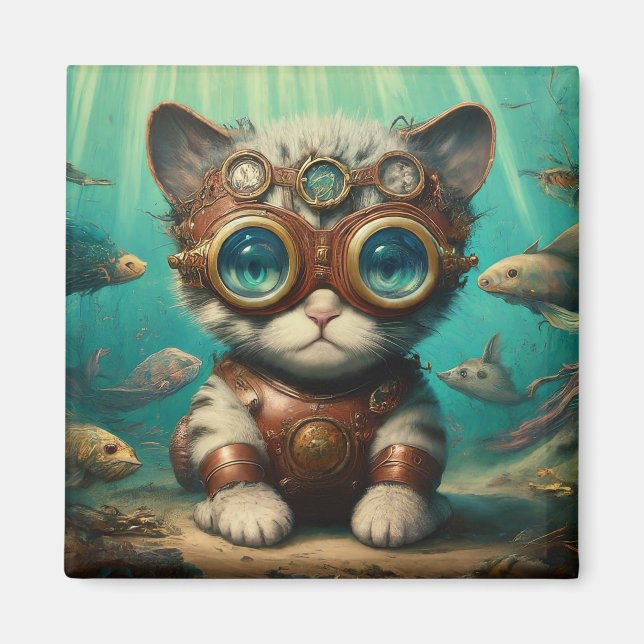 Katt i Oceanen Magnet (Framsidan)