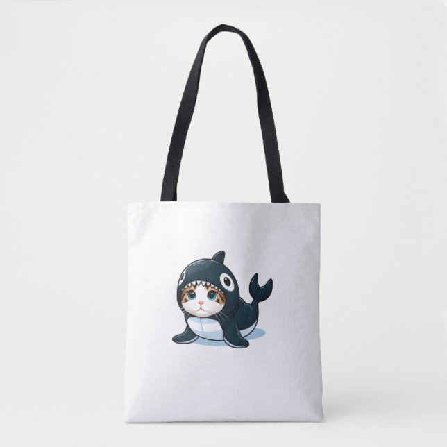 Katt i Orca Costume Tygkasse (Framsida)