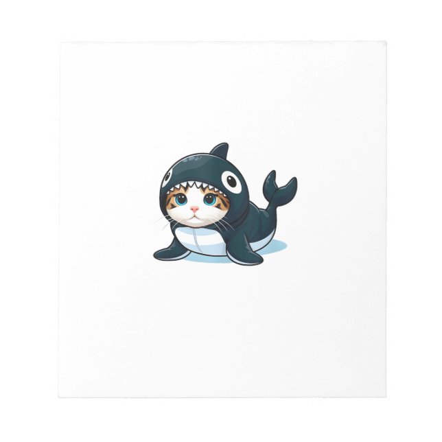 Katt i Orca-kostym Tank Top Anteckningsblock (Framsida)