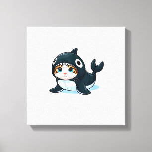 Katt i Orca-kostym Tank Top Canvastryck