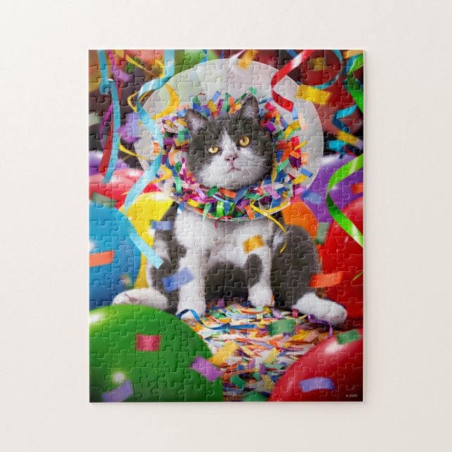 Katt i Party Cone Pussel (Vertikal)
