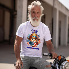 Katt i patriotisk hatt och scarf Independence day T Shirt