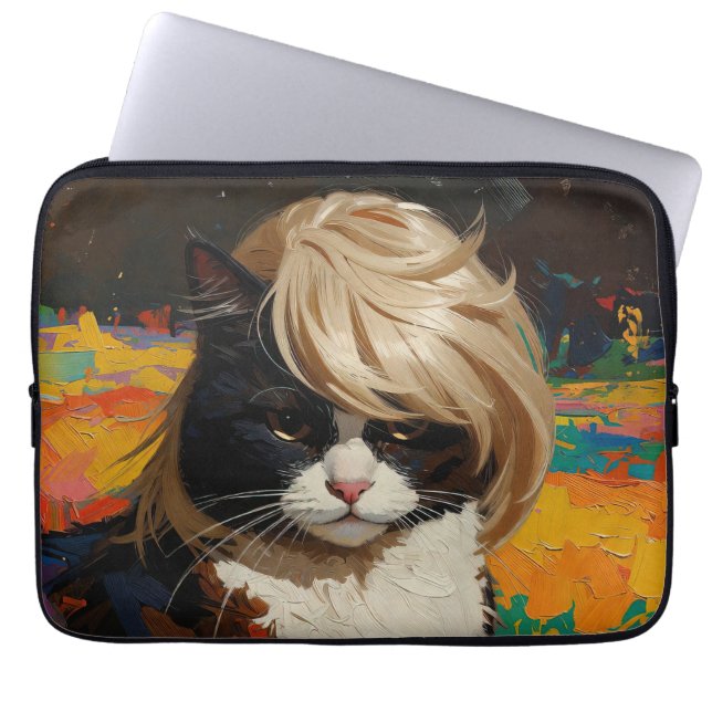 Katt i peruk (#2) laptop fodral (Framsidan)