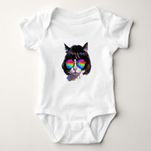 Katt i peruk + solglasögon (Målning #1) T Shirt