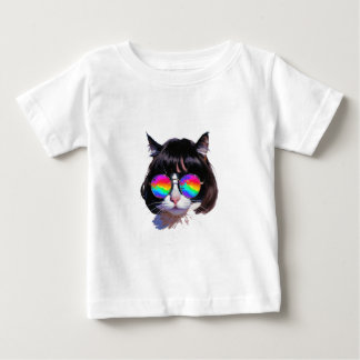Katt i peruk + solglasögon (Målning #1) T Shirt