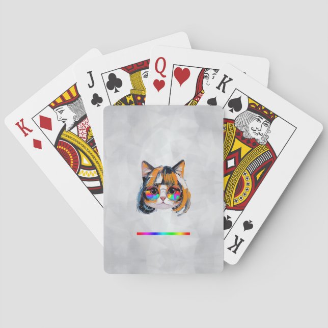Katt i peruk + solglasögon (Målning #2 + RGB) Casinokort (Baksidan)