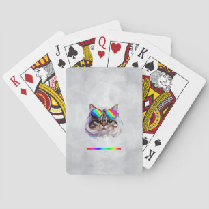 Katt i peruk + solglasögon (Målning #3 + RGB) Casinokort