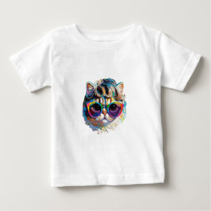Katt i peruk + solglasögon (Målning #4) T Shirt