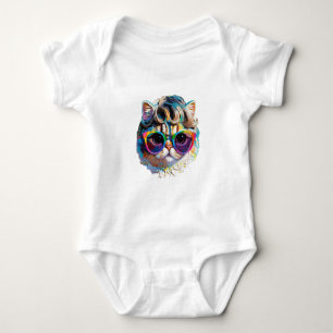 Katt i peruk + solglasögon (Målning #4) T Shirt