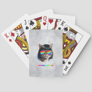 Katt i peruk + solglasögon (Målning #5 + RGB) Casinokort