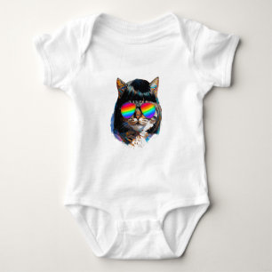 Katt i peruk + solglasögon (Målning #5) T Shirt