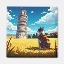 Katt i Pisa-Italien Magnet