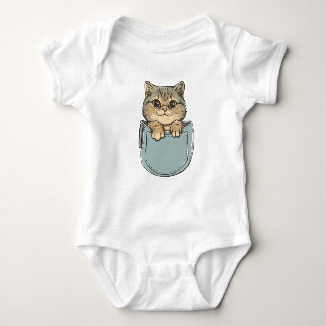 Katt i Pocket T Shirt (Framsida)