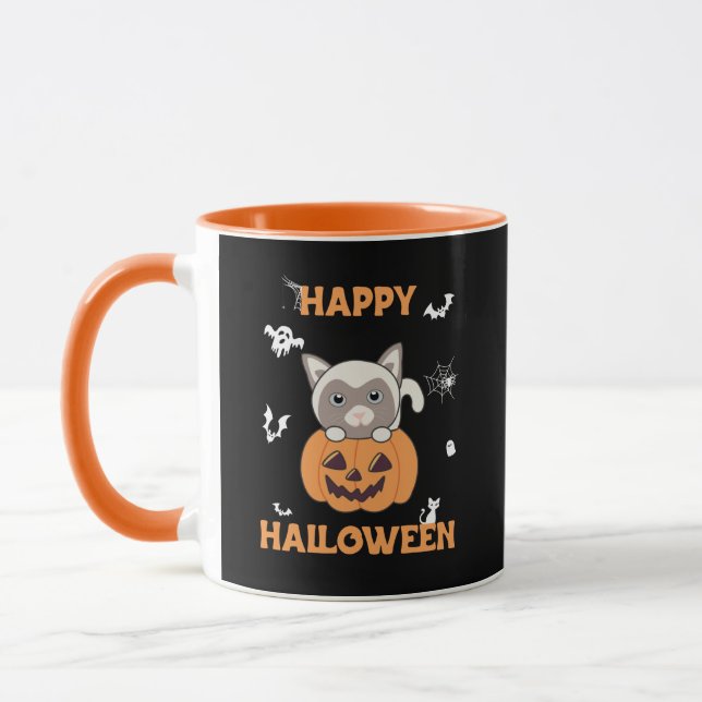 Katt i Pumpkin Sweet Cats Happy halloween Mugg (Vänster)