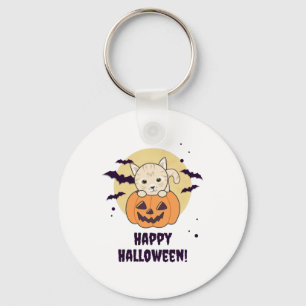 Katt i Pumpkin Sweet Cats Happy halloween Nyckelring