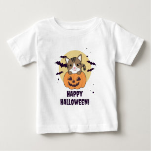 Katt i Pumpkin Sweet Cats Happy halloween T Shirt