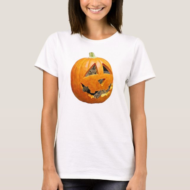 Katt i Pumpkin T-shirt (Framsida)