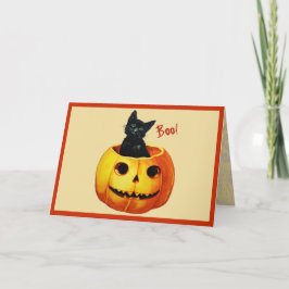 Katt i Pumpkin Tack Kort