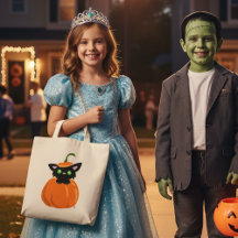 Katt i Pumpkin Tote Bag