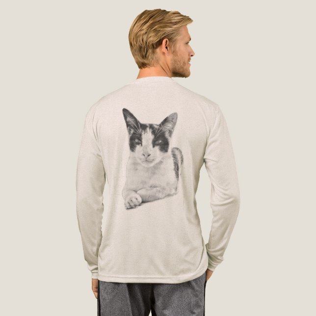 Katt i Retro Halftone-stil T Shirt (Hel baksida)