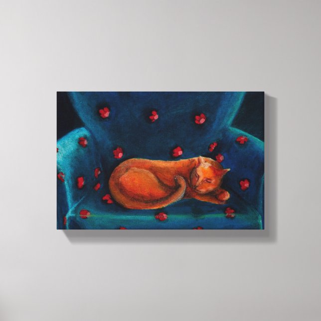 Katt i retur canvastryck (Framsida)