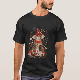 Katt i röd mössa bland vildblommor t shirt