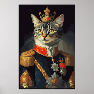 Katt i royal enhetlig porträtt poster