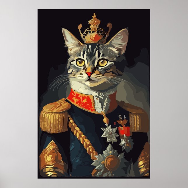 Katt i royal enhetlig porträtt poster (Framsidan)