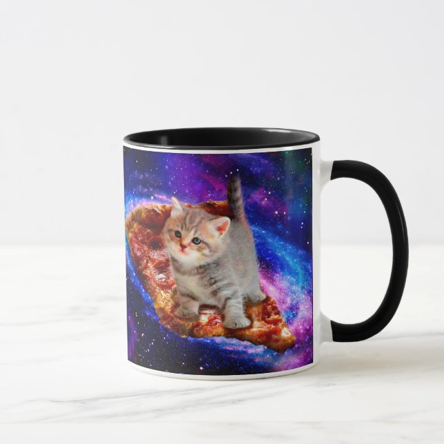 Katt i rymdspizza mugg (Höger)