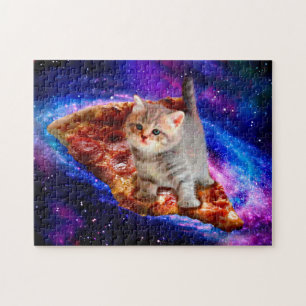 Katt i rymdspizza pussel